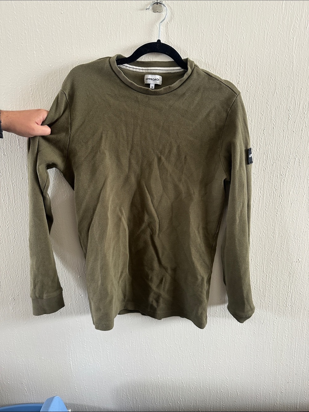 Olive Green Long Sleeve Crewneck Shirt
